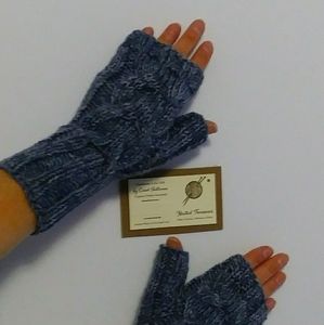 Hand Knitted Hat/Handwarmer Set